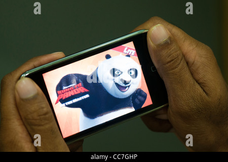 iPhone-Spiel Kung Fu Panda: The Master werden Stockfoto