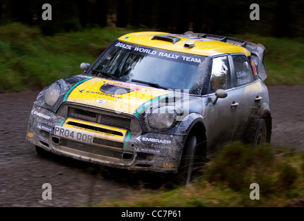 Aktion von Wales Rallye GB 2011 - Brasilien World Rally Team WRC Mini Stockfoto