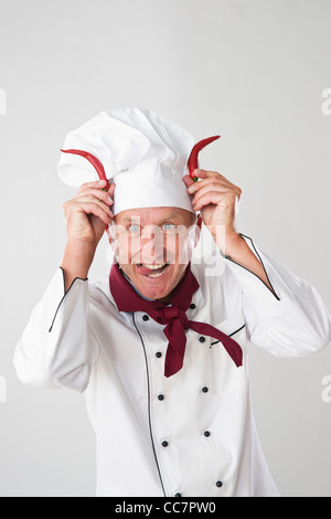 Portrait des Küchenchefs Stockfoto