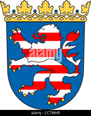 Wappen des deutschen Bundeslandes Hessen. Stockfoto