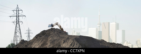 Projekt der Landgewinnung mit Toronto Skyline im Hintergrund, Toronto, Kanadas Stockfoto