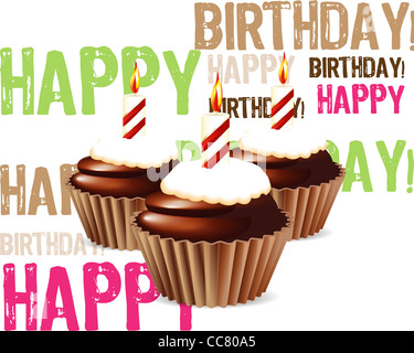 Geburtstag Kuchen Grußkarte Stockfoto