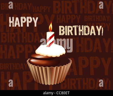 Geburtstag Kuchen Grußkarte Stockfoto