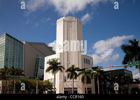 Art-Déco-Turm von Adrienne Arsht Center for the Performing Arts in die Innenstadt von Miami, Florida, USA Stockfoto