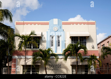 Art-Deco-Riviere Hotel, South Beach, Miami, Florida, USA Stockfoto