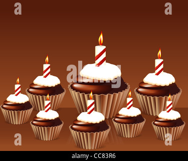 Geburtstag Kuchen Grußkarte Stockfoto