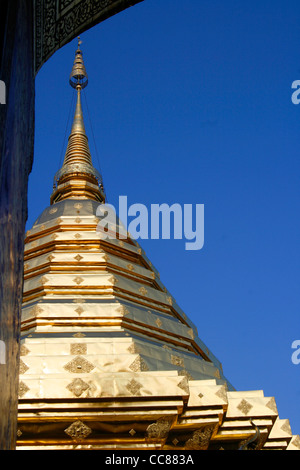 Wat Doi Suthep goldenen Chedi. Chiang Mai, Thailand. Stockfoto