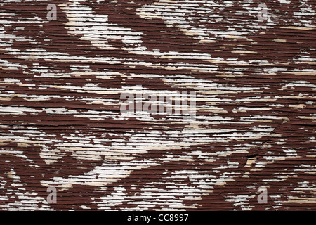 horizontale alte abblätternde braun lackiertem Sperrholz-Hintergrund Stockfoto