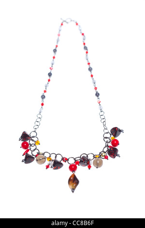 Necklace. Bijouterie, jewelry close-up on a white background Stockfoto