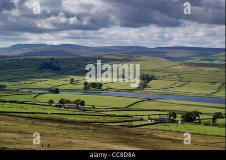 Blackton Reservoir von Goldsborough Rigg auf der Pennine Way, Baldersdale, Teesdale, County Durham, England gesehen Stockfoto