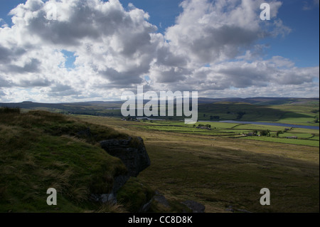 Blackton Reservoir von Goldsborough Rigg auf der Pennine Way, Baldersdale, Teesdale, County Durham, England gesehen Stockfoto