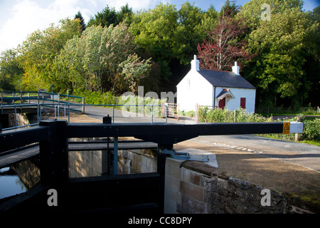 Die Schleusenwärter Ferienhaus am Lagan Treidelpfad, Belfast, County Down, Nordirland. Stockfoto