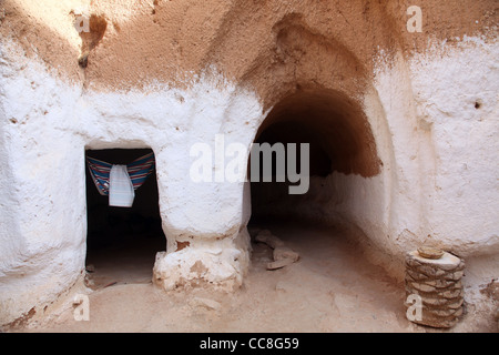 Wohn-Höhlen von Höhlenwohnungen in Matmata, Tunesien, Afrika Stockfoto