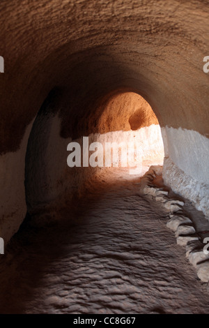 Wohn-Höhlen von Höhlenwohnungen in Matmata, Tunesien, Afrika Stockfoto