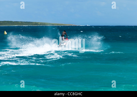 Jet-Ski aus Orient Beach auf St. Maarten, Französische Antillen Stockfoto