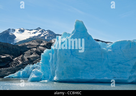 Grey Gletscher beenden in Lago Grey, Torres del Paine Nationalpark-Chile Stockfoto