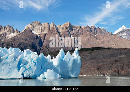 Grey Gletscher beenden in Lago Grey, Torres del Paine Nationalpark-Chile Stockfoto