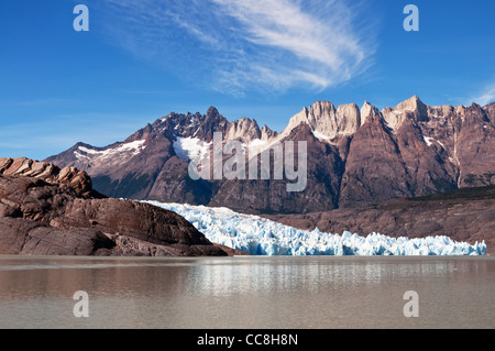 Grey Gletscher beenden in Lago Grey, Torres del Paine Nationalpark-Chile Stockfoto