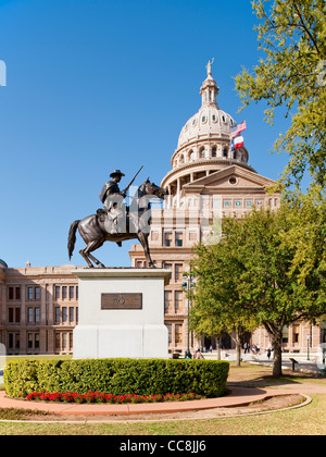 Terrys Texas Rangers Denkmal & State Capitol, Austin, TX Stockfoto