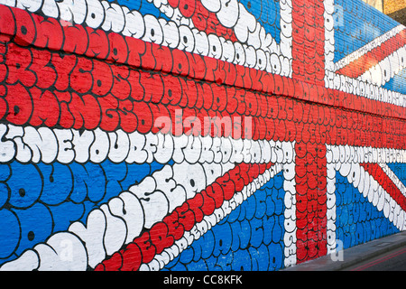 Anschluß-Markierungsfahne Holywell Lane London. Stockfoto