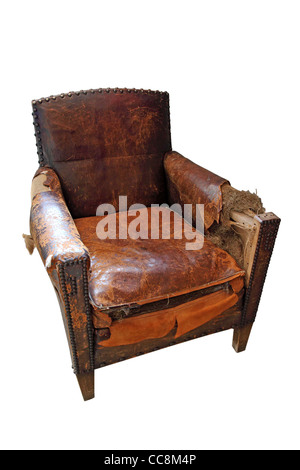Antike überstrapaziert Sessel Stockfoto