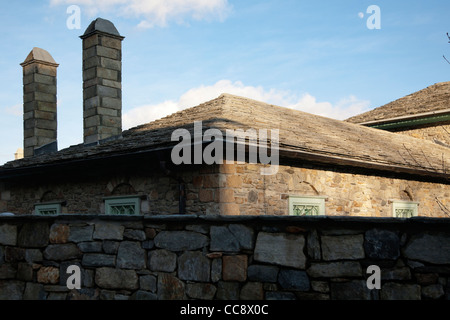 Traditionelle Gebäude aus Stein. Stockfoto