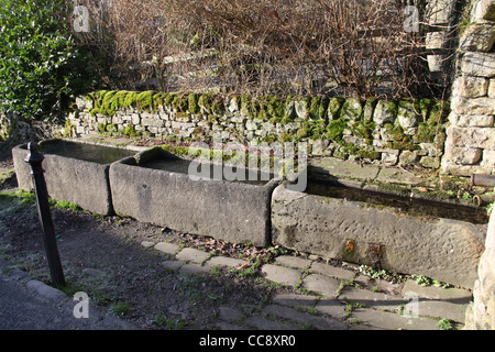 Halle-Hill-Tröge in Eyam Stockfoto