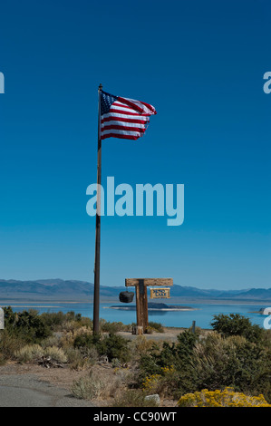 Mono Lake Holzschild California. USA Stockfoto