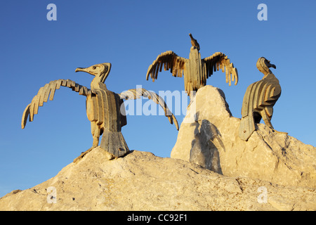 Tern Projekt, Metall Kormorane geformt durch Brian Fell, Morecambe, North West England, UK Stockfoto