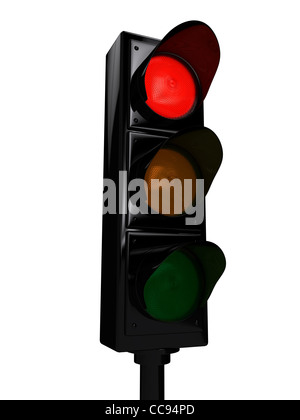 Ampel auf weißem Hintergrund. 3D gerenderten Bild Stockfoto