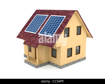 Solar-Akku auf weißem Hintergrund. computergenerierte Bild Stockfoto