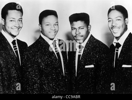 Pinguine-Promo-Foto der amerikanischen Vokalgruppe im Jahr 1954. Aus l: Curtis Williams, Cleve Duncan, Dexter Tisby, Bruce Tate Stockfoto