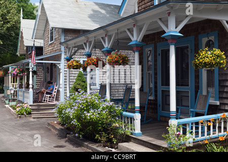 Lebkuchen-Häuschen-Oak Bluffs Marthas Vineyard Cape Cod Massachusetts, USA Stockfoto