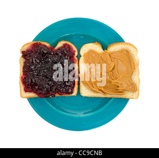 Offenes Gesicht Peanut Butter jelly Stockfoto