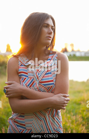 Porträt der jungen Frau, Eugene, Lane County, Oregon, USA Stockfoto