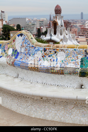 Ausblick auf Barcelona vom Park Güell Stockfoto