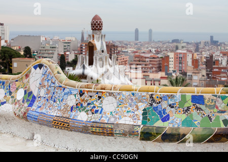 Ausblick auf Barcelona vom Park Güell Stockfoto