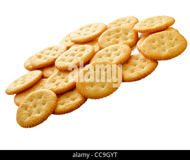 Cracker, Großaufnahme auf weißem Hintergrund Stockfoto