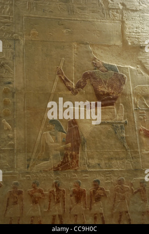 Ägypten. Sakkara. Mastaba des Ti. 5. Dynastie. Relief. Stockfoto