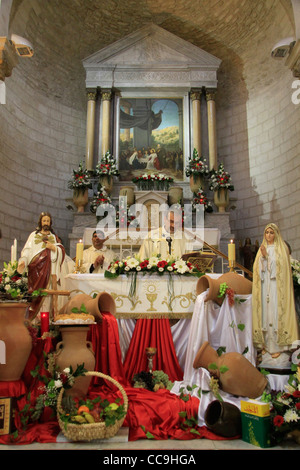 Israel, unteren Galiläa, das Fest des Wunders der Wein bei der Hochzeit Franziskanerkirche in Kafr Kana Stockfoto