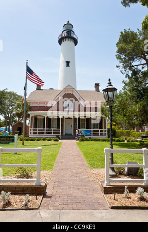 Saint Simons Leuchtturm und Museum in Saint Simons, Georgien Stockfoto