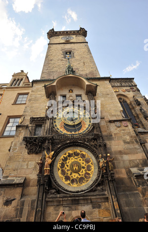 Berühmte astronomische Uhr in der Altstädter Ring, Prag Tschechische Republik Stockfoto