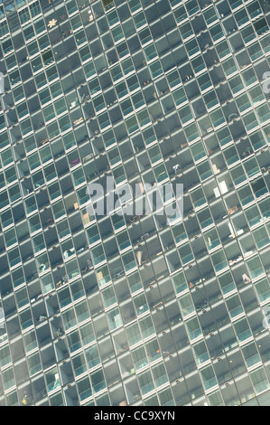 Eine Nahaufnahme von der Wohnungen oberhalb des Hilton-Hotels im Beetham Tower, Manchester, UK. Stockfoto