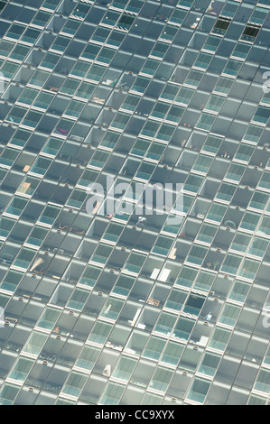 Eine Nahaufnahme von der Wohnungen oberhalb des Hilton-Hotels im Beetham Tower, Manchester, UK. Stockfoto