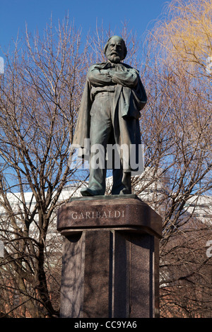 Statue von Giuseppe Maria Garibaldi, Garibaldi Park. Wenig Italien Nachbarschaft Chicago Illinois. Stockfoto