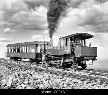 Rad-Zahnradbahn auf den Gipfel des Pikes Peak, Manitou & Pikes Peak Railway, um 1900 Stockfoto