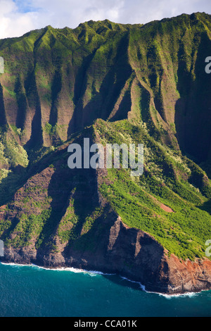 Luftbild der Na Pali Küste, Kauai, Hawaii. Stockfoto