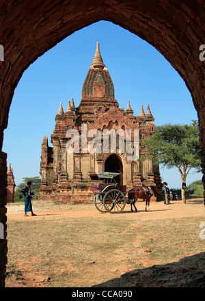 Postkarte von Bagan (Pagan), Myanmar (Burma) Stockfoto