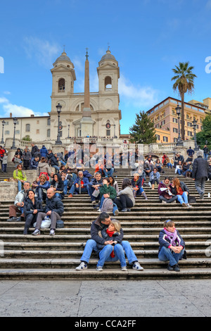 Die spanische Treppe (Italienisch Scalinata di Trinità dei Monti) in Rom, Latium, Italien Stockfoto