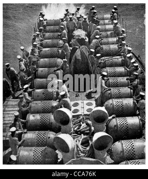 1917 italienische Mine Feld marine Bergbau Naval Marine Bombe explosive Sailor Matrosen Verlegung Tiefe kostenlos Schiff u-Boot Stockfoto